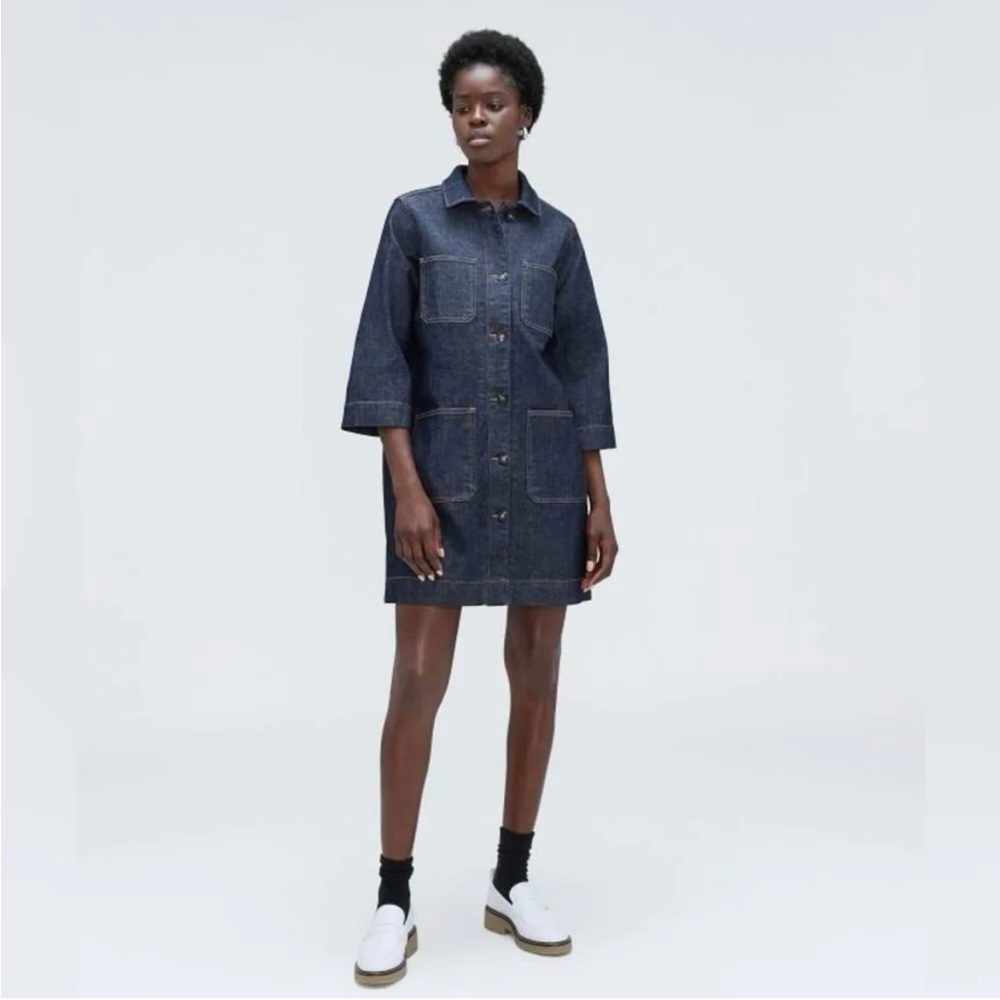Everlane brand dark denim chore dress size medium